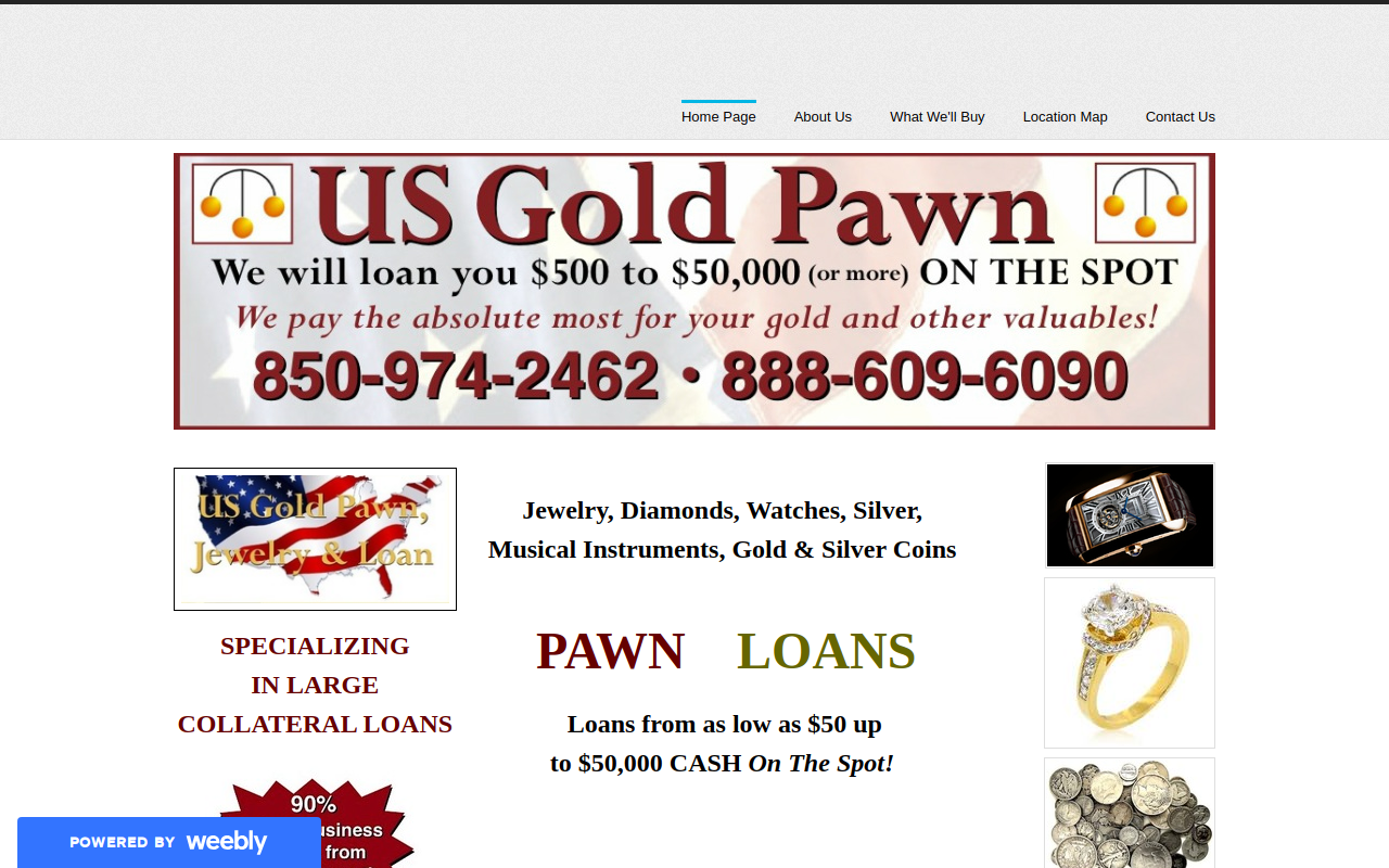 US GOLD PAWN website preview