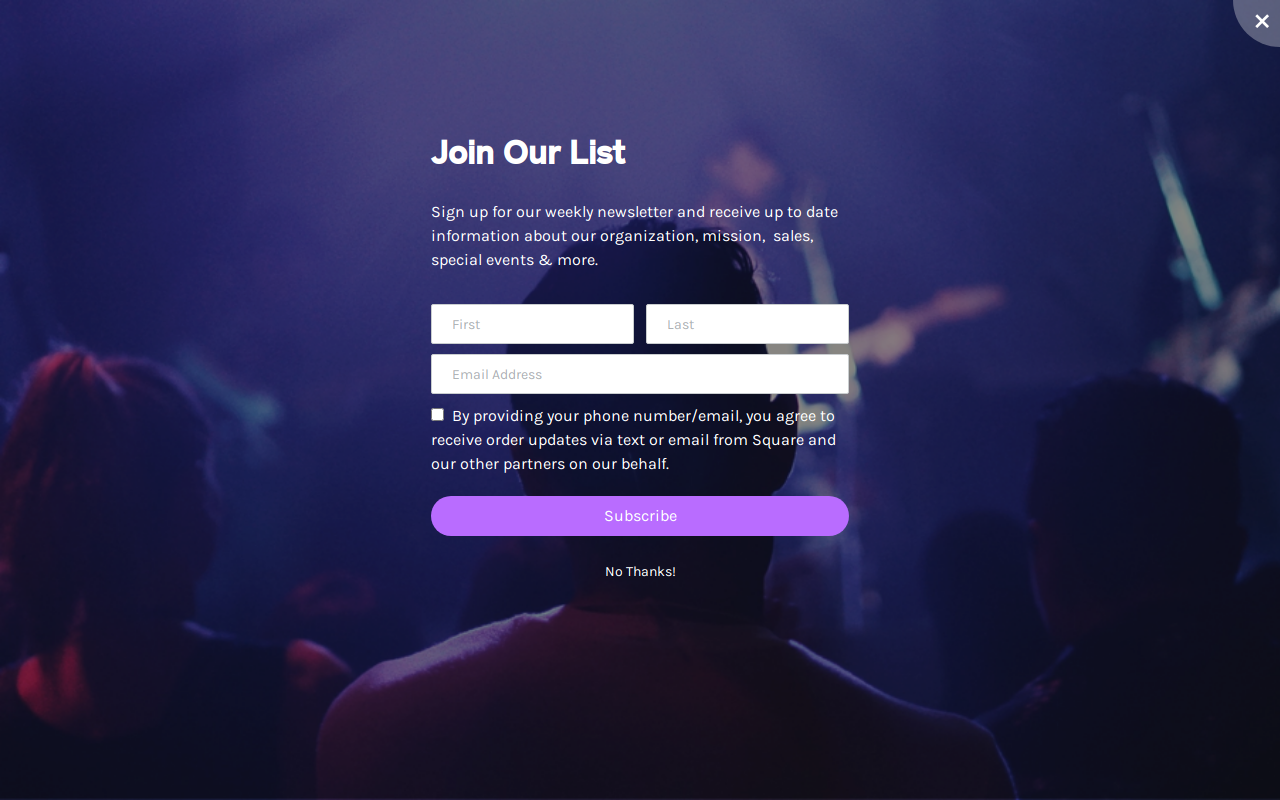 The Living Harvest Thrift Store website preview