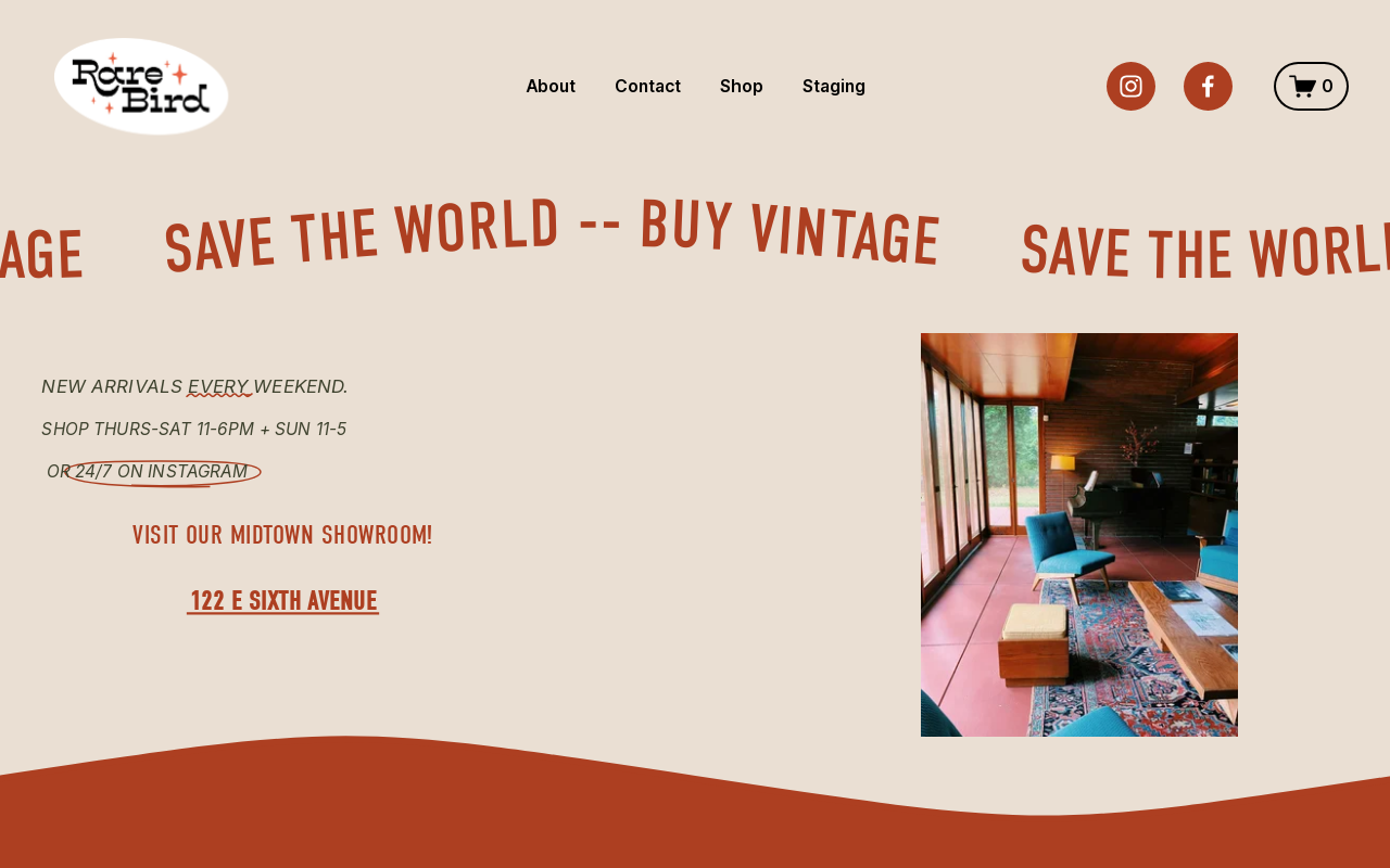 Rare Bird Interiors website preview