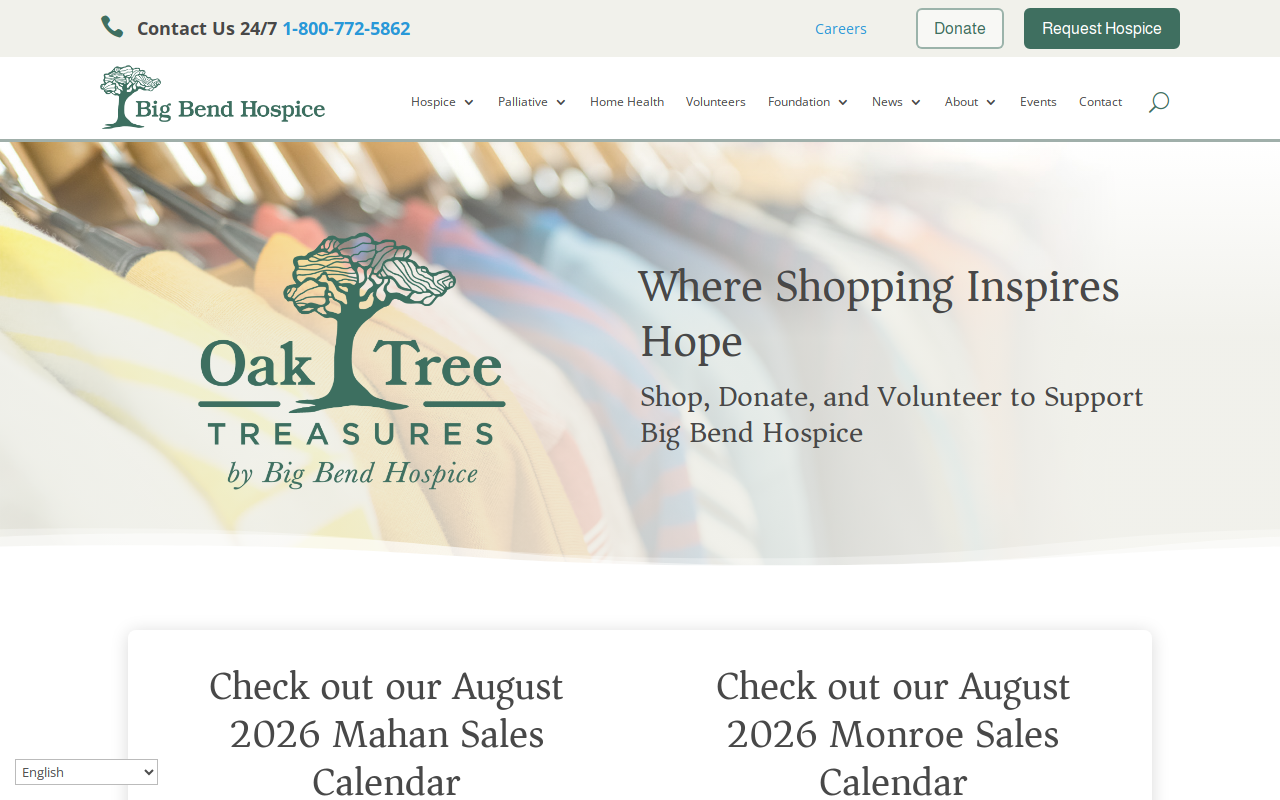 Oak Tree Treasures website preview