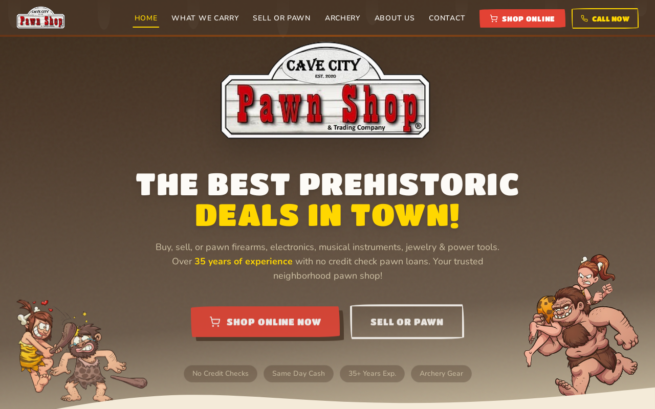 Cave City Pawn website preview