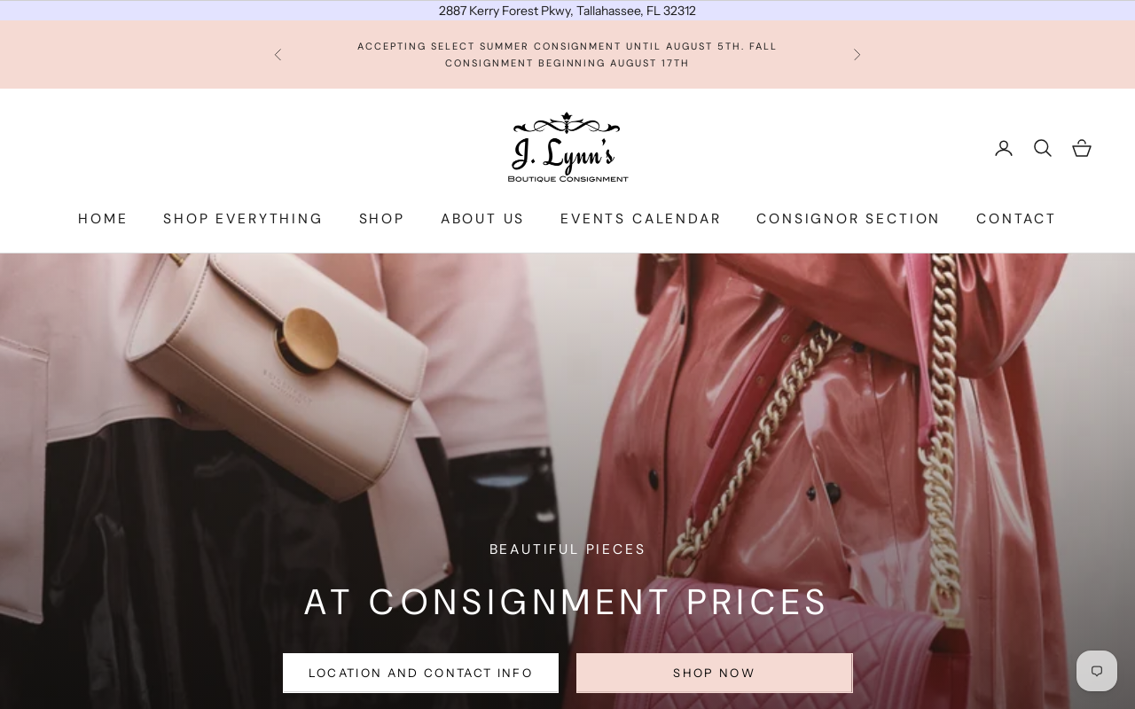 J. Lynn's Boutique Consignment website preview