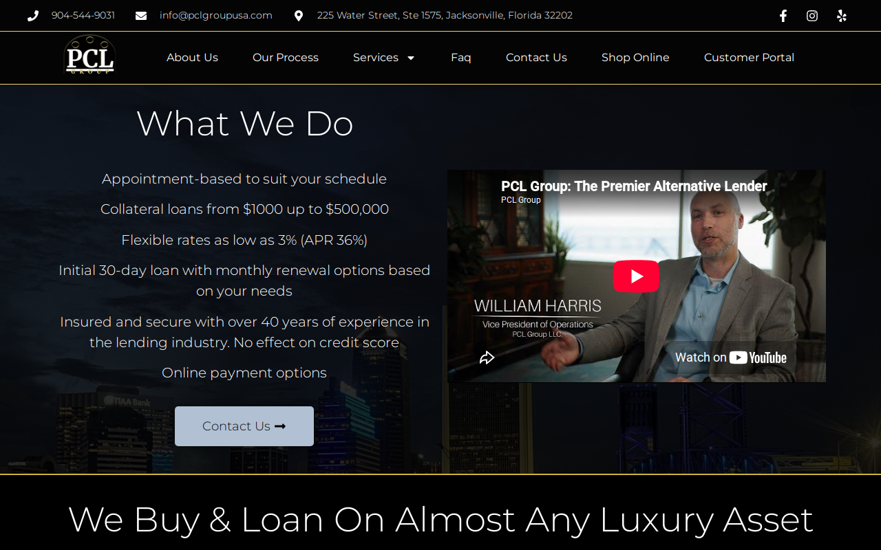 Pcl Group - Luxury Pawn & Jewelry website preview
