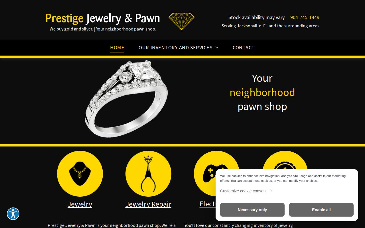 Prestige Jewelry & Pawn website preview