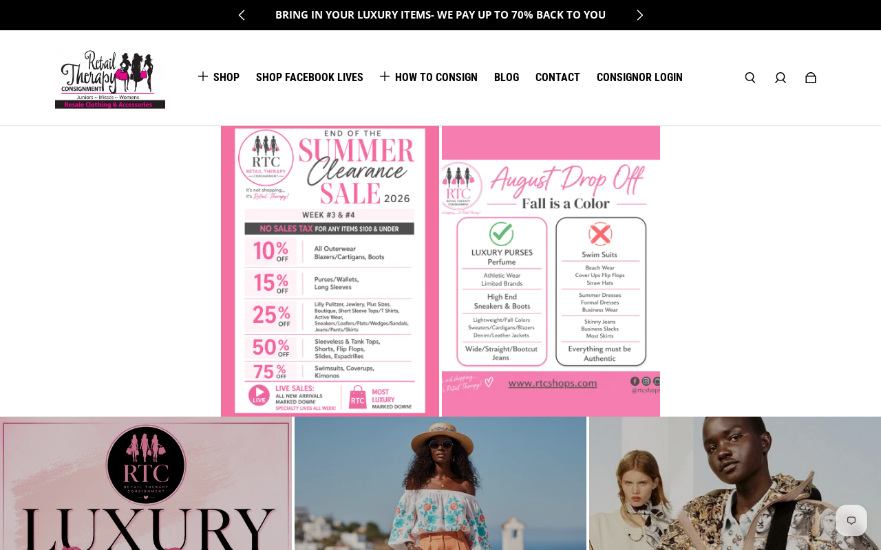 Retail Therapy Consignment website preview