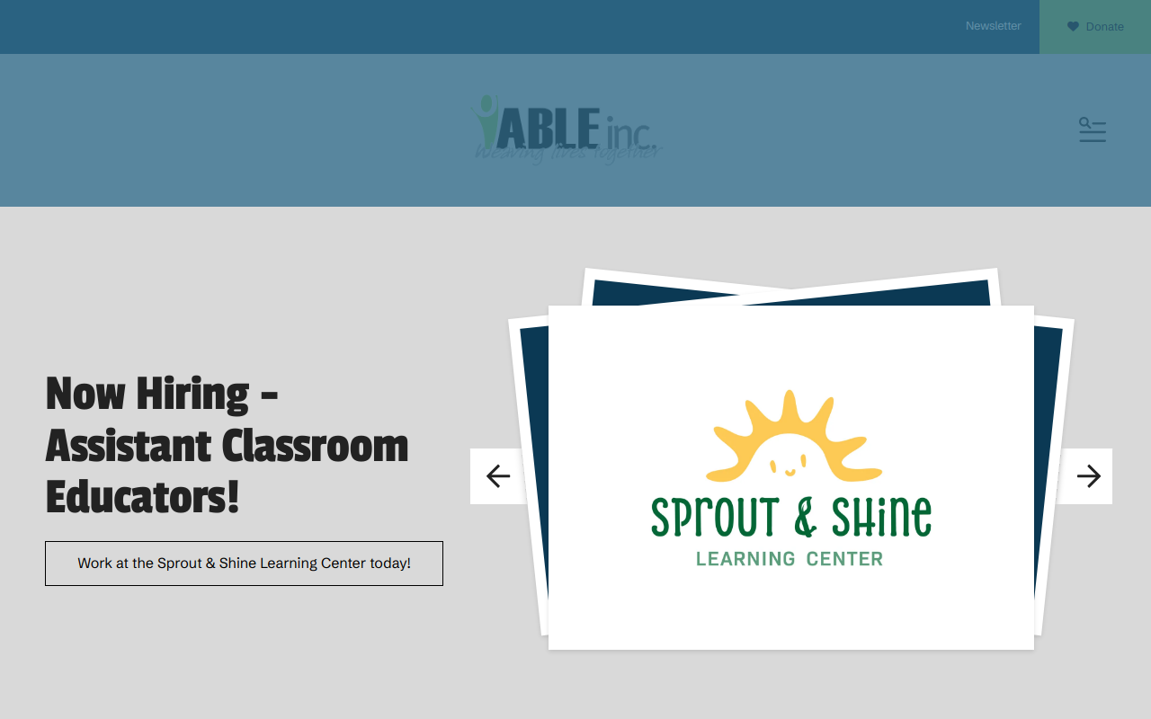 ABLE Thrift Center website preview
