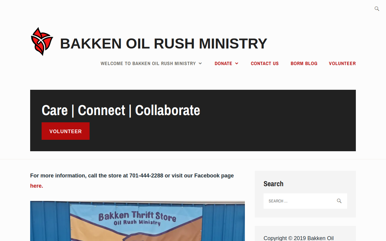 Bakken Oil Rush Thrift Store website preview
