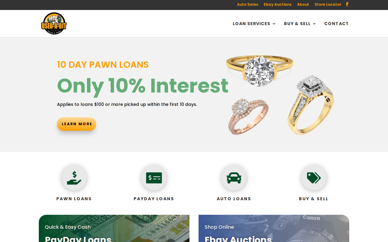 Used-A-Bit Sales & Pawn website preview
