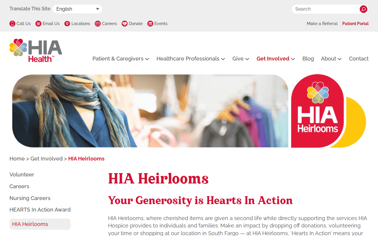Heirlooms Thrift and Gift website preview