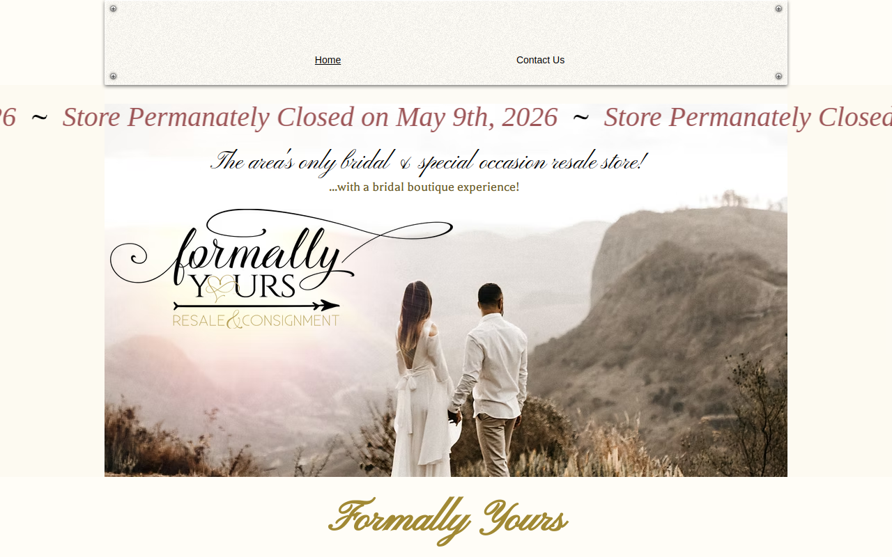 Formally Yours Resale & Consignment website preview