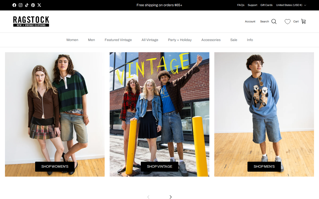 Ragstock Grand Forks website preview
