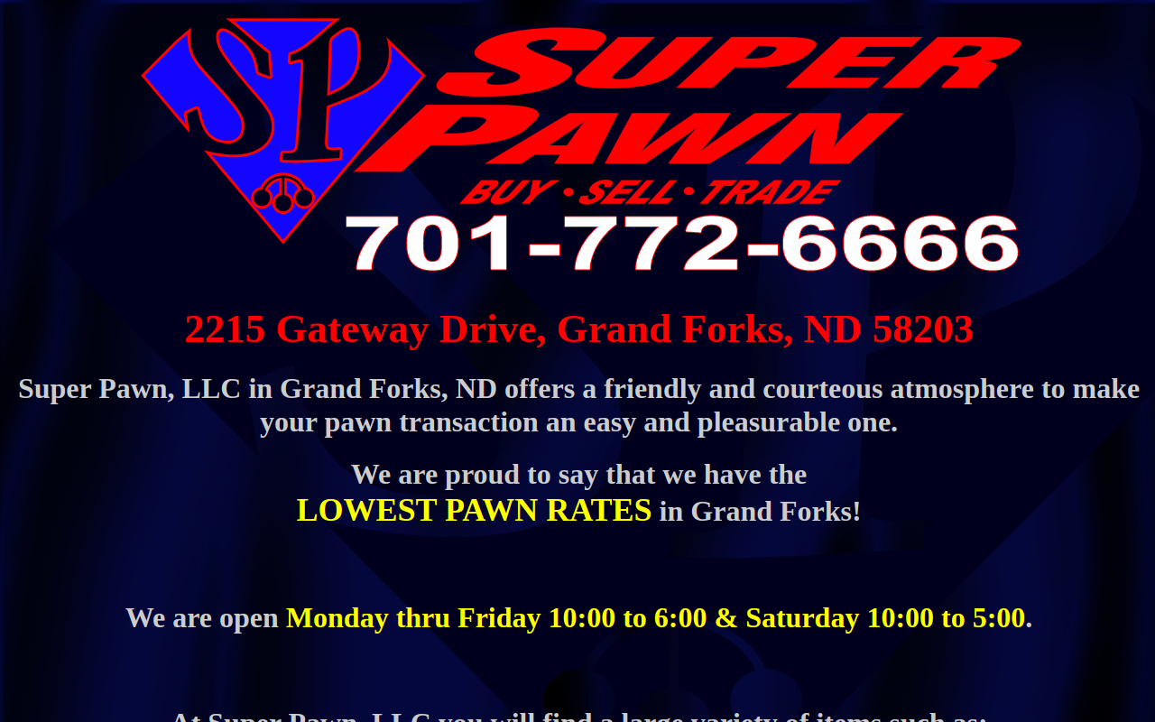 Super Pawn website preview