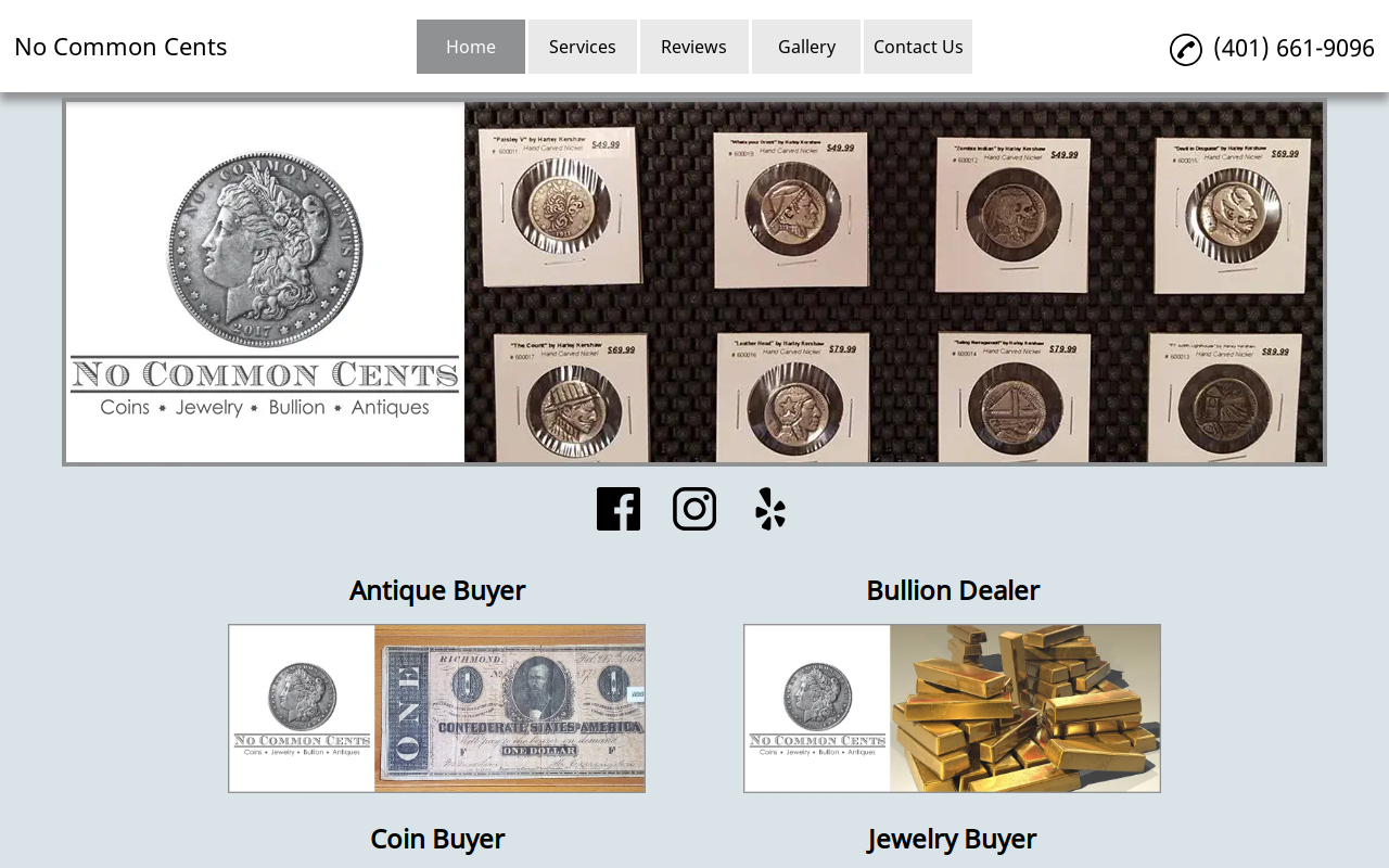 No Common Cents website preview