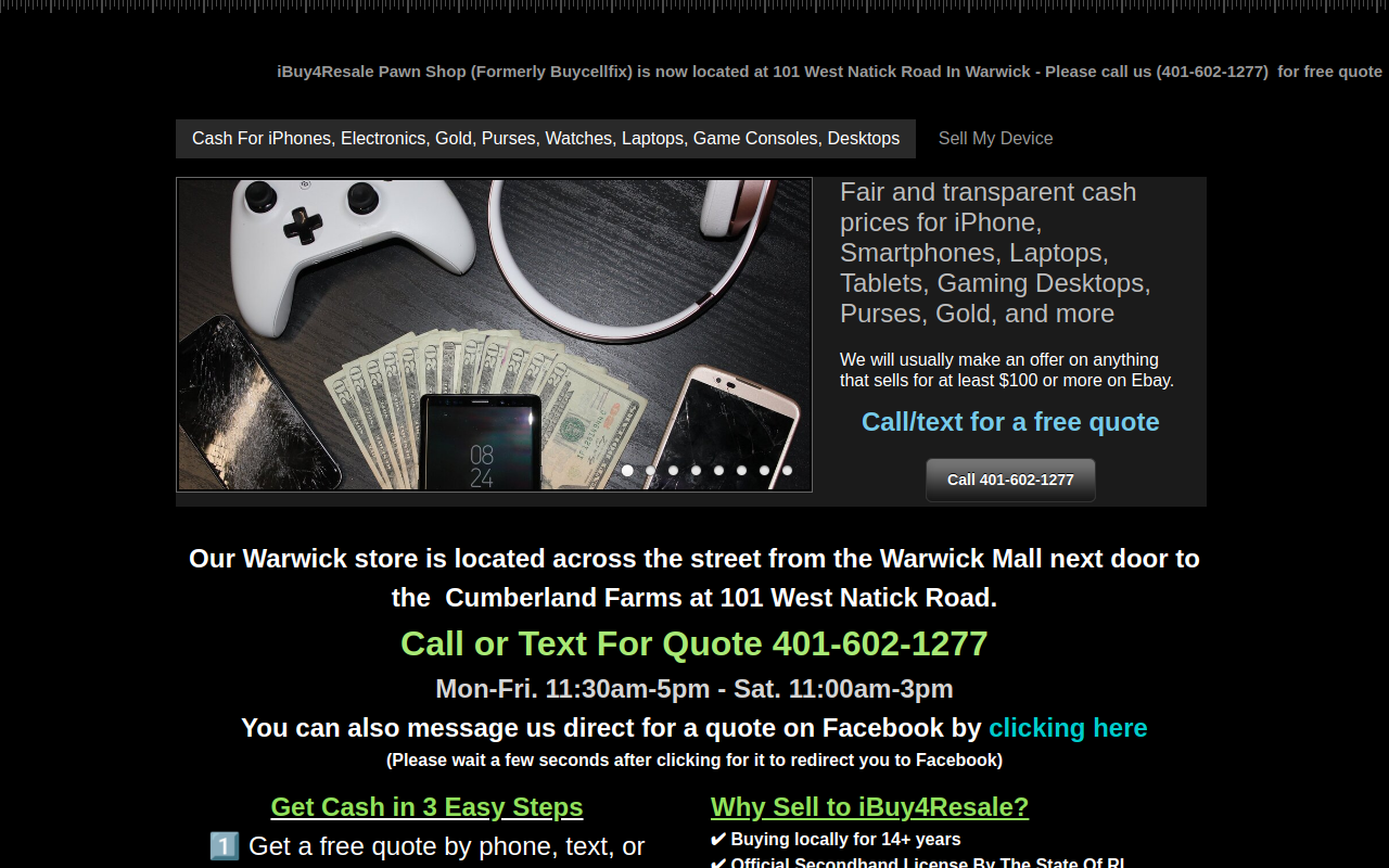 Ibuy4resale (formerly Buycellfix) website preview