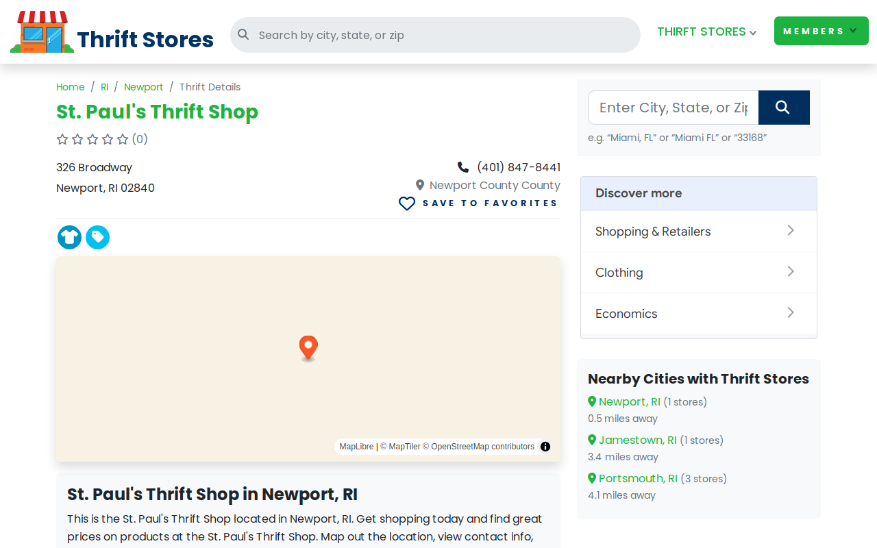 St. Paul's Thrift Shop website preview