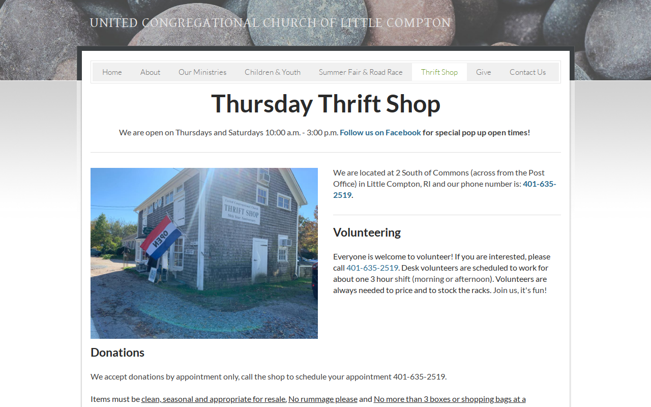Thursday Thrift Shop website preview