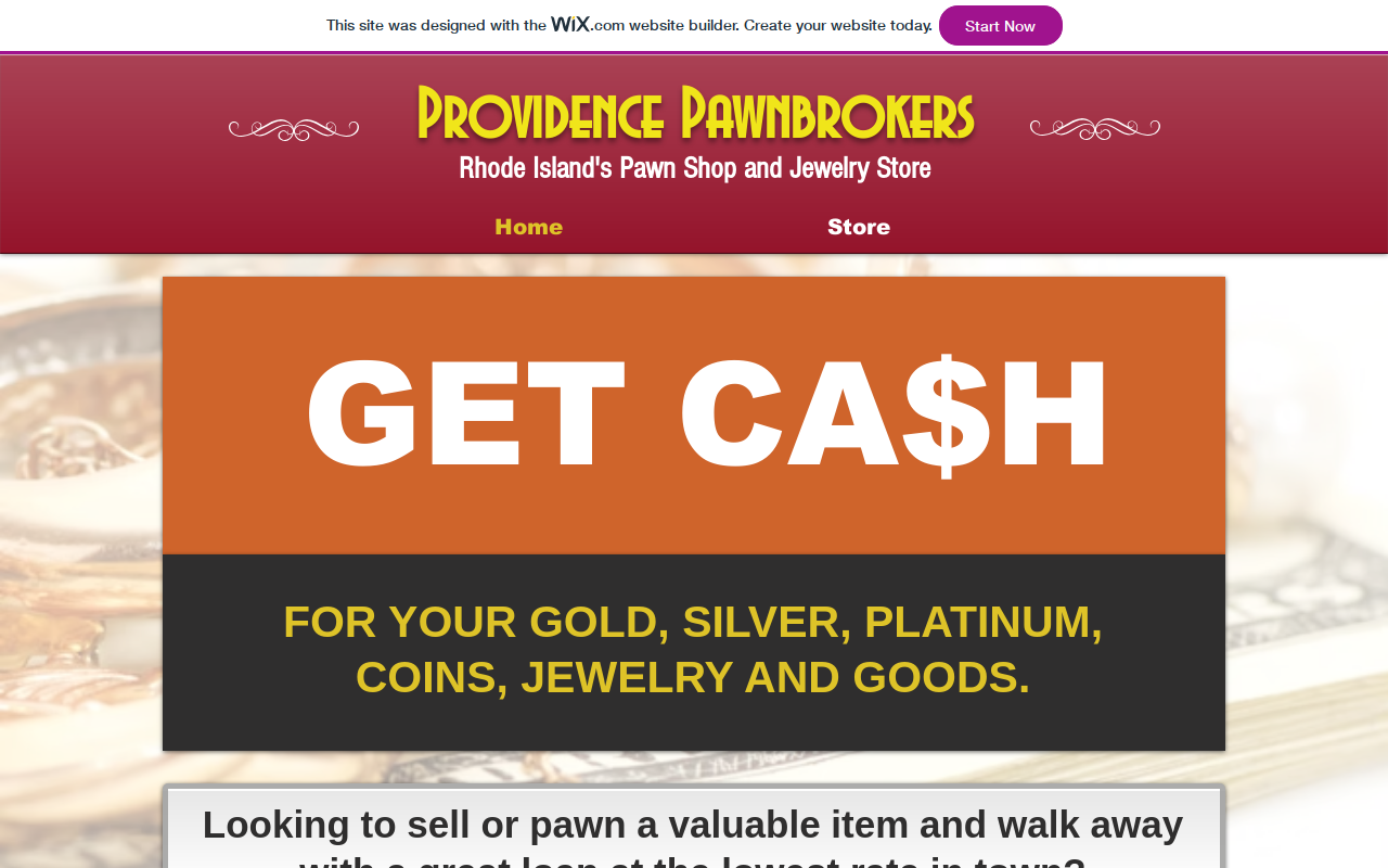 Providence Pawnbrokers website preview