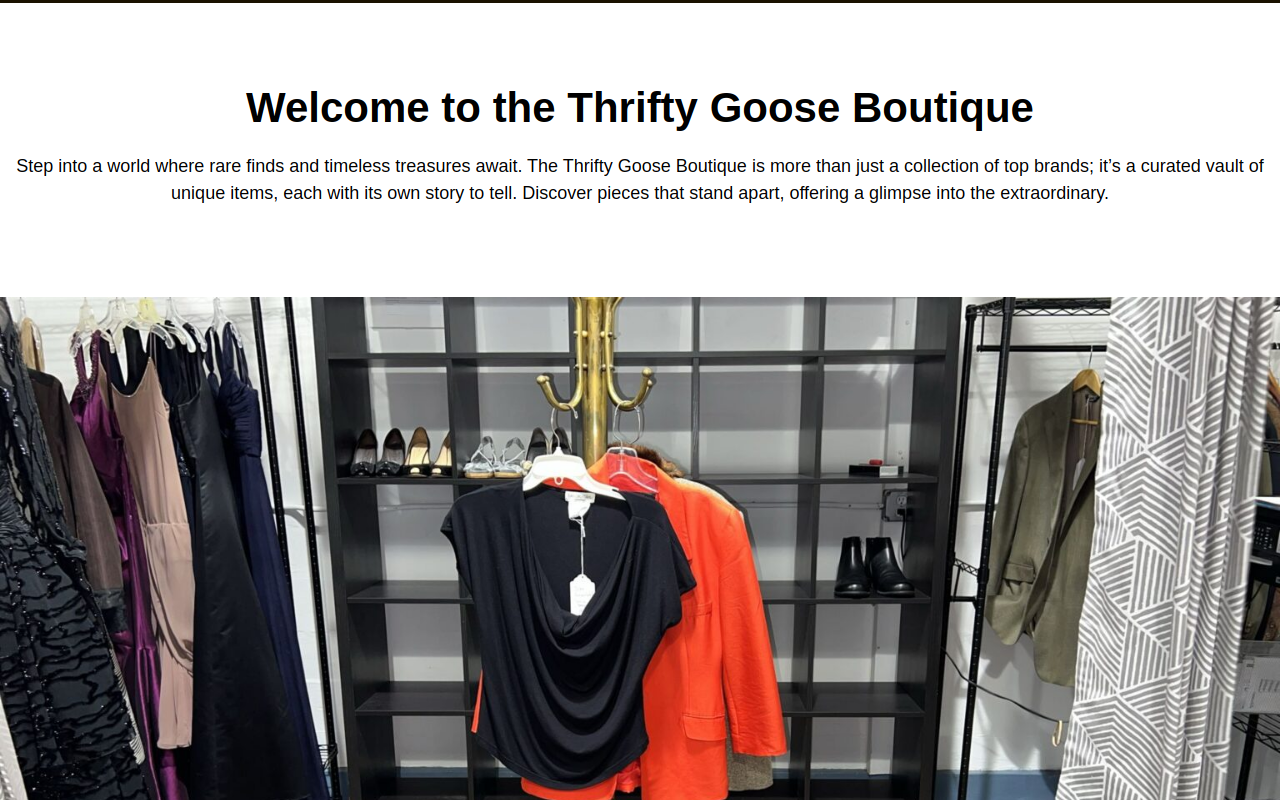 The Thrifty Goose Thrift Shop website preview