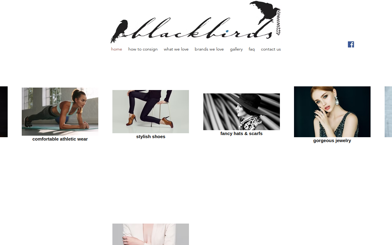 Blackbirds Consignment Shop website preview