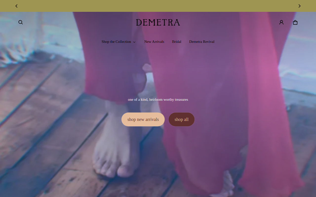 Demetra Vintage website preview