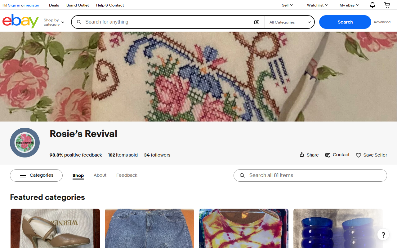 Rosie's Revival website preview