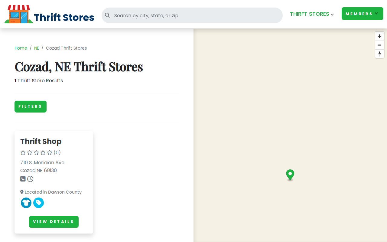 Thrift Shop website preview