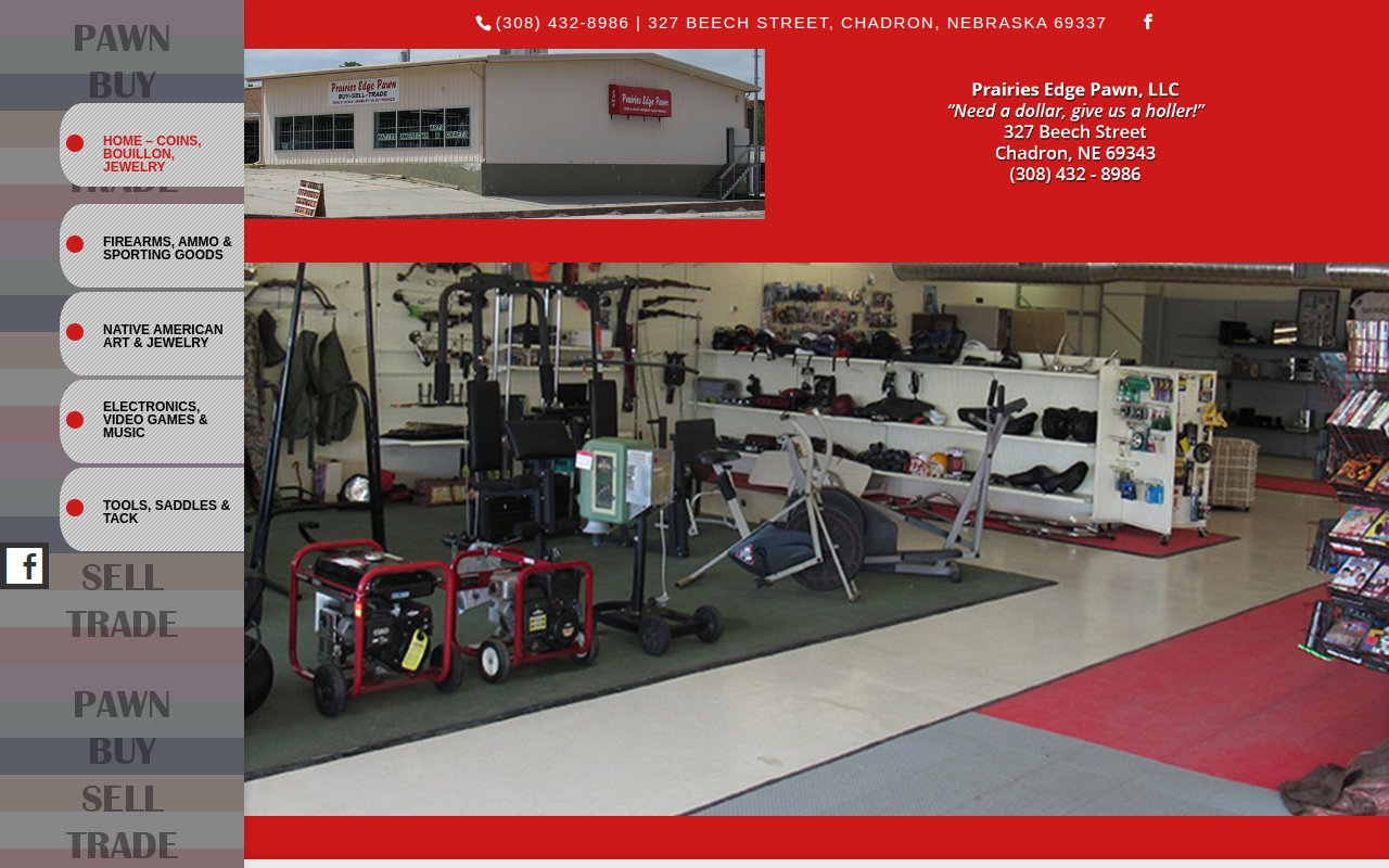 Prairies Edge Pawn LLC website preview