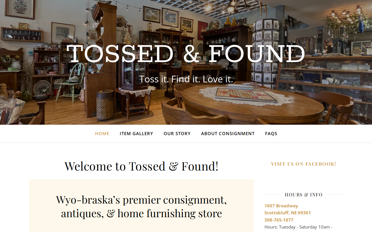 Tossed & Found website preview