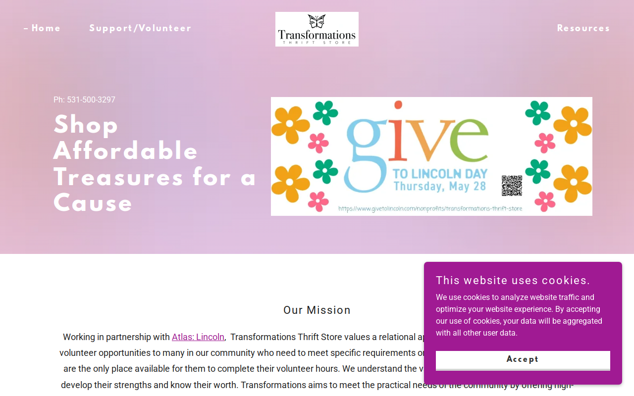 Transformations Thrift Store website preview
