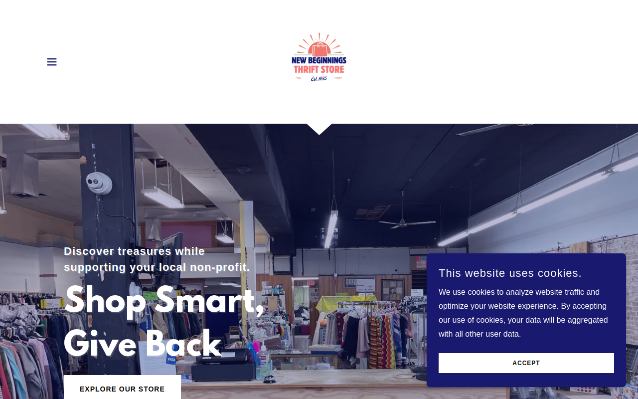 New Beginnings Thrift Store website preview