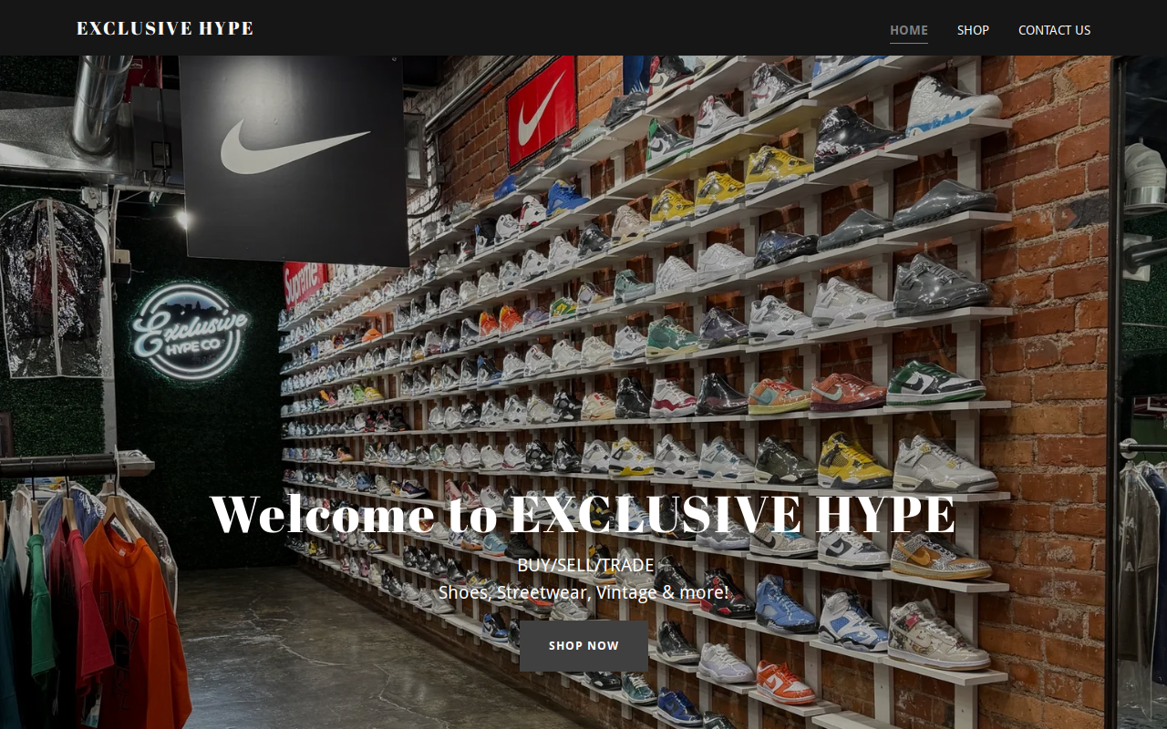 Exclusive Hype website preview