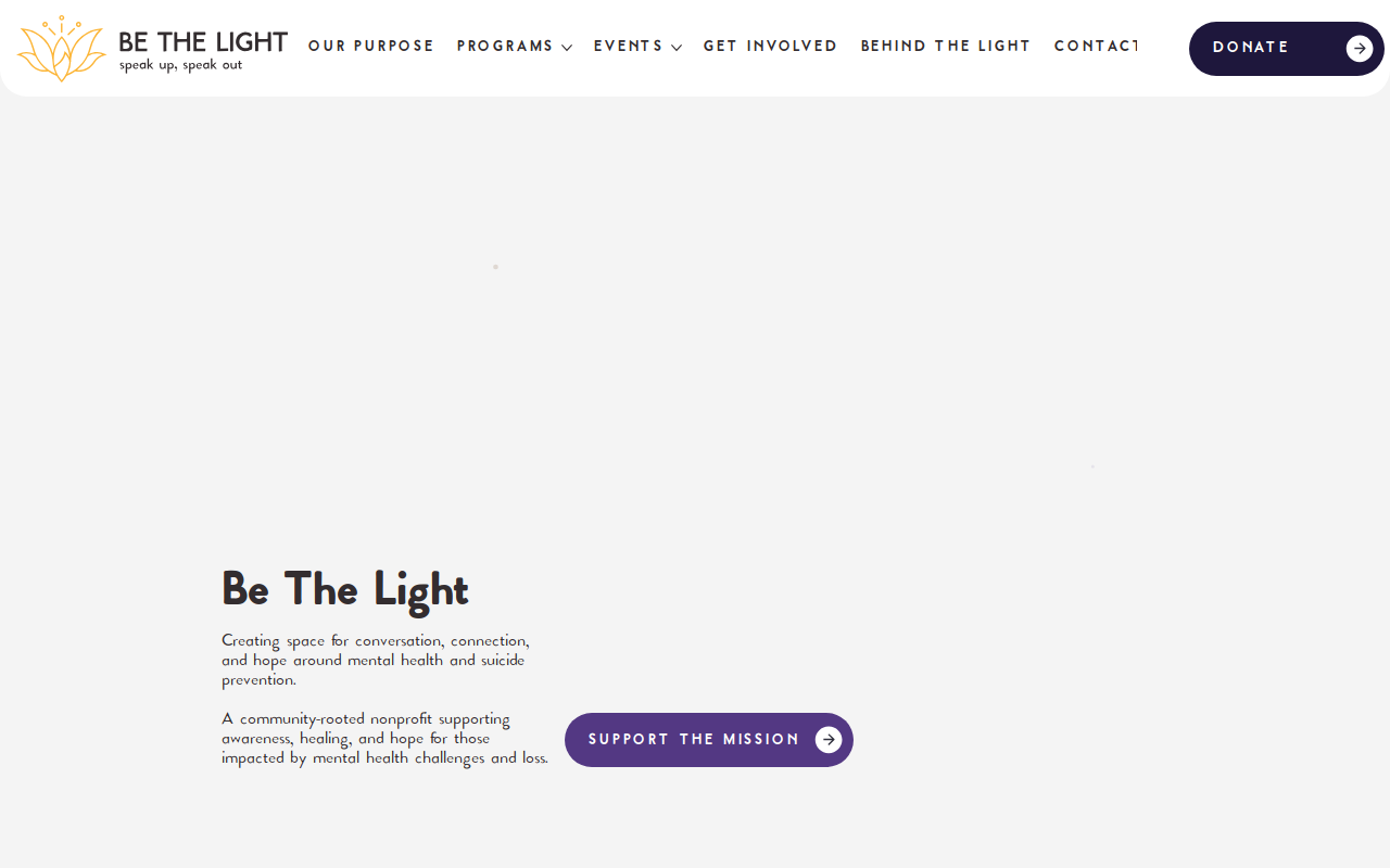Be the Light Thrift & Gift website preview
