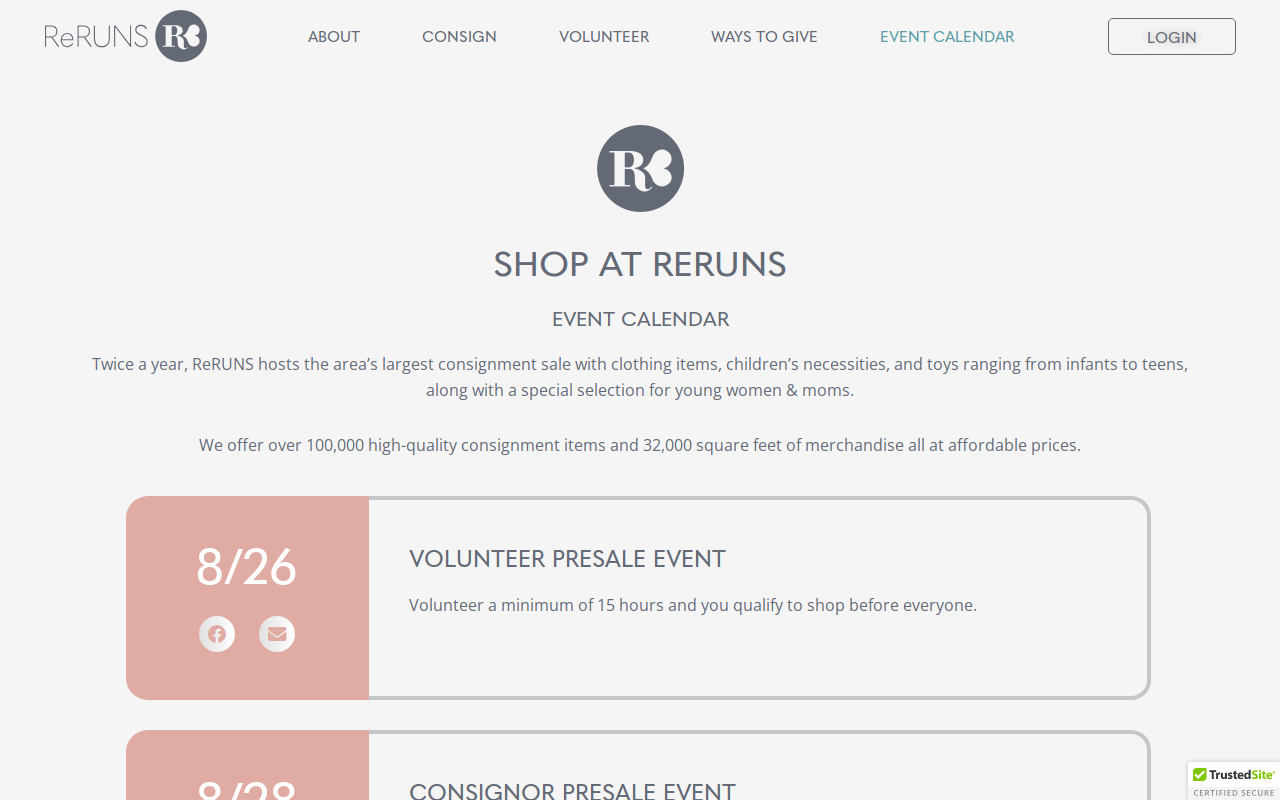 ReRuns website preview