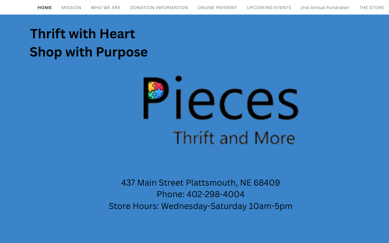 Pieces Thrift and More website preview