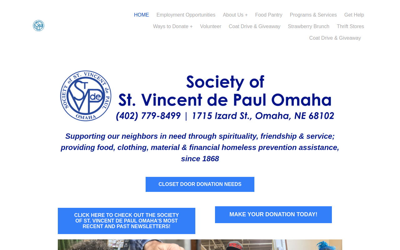 St. Vincent De Paul Thrift Store website preview