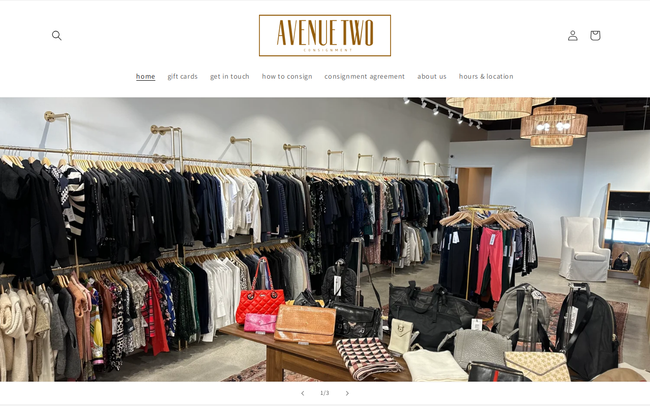 avenue two consignment website preview