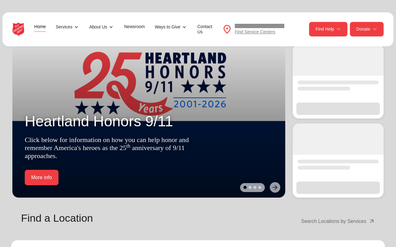 Salvation Army - Sally's Select website preview