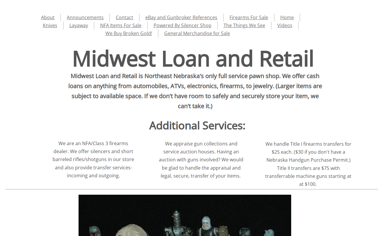 Midwest Loan and Retail website preview