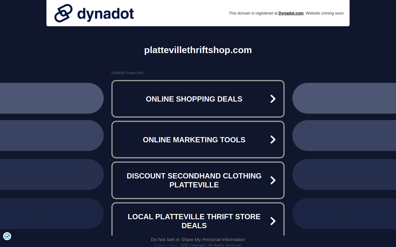 Platteville Thrift Shop website preview
