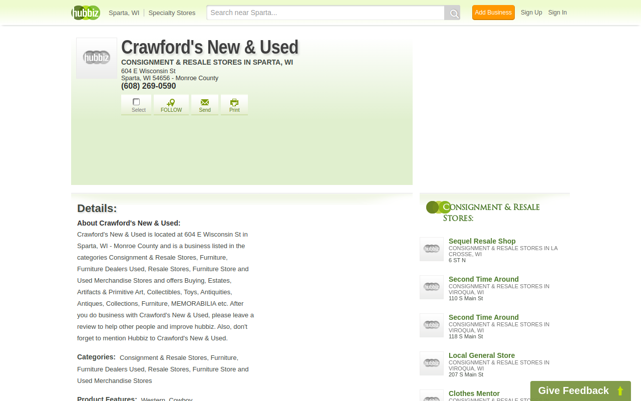 Crawford's New and Used website preview