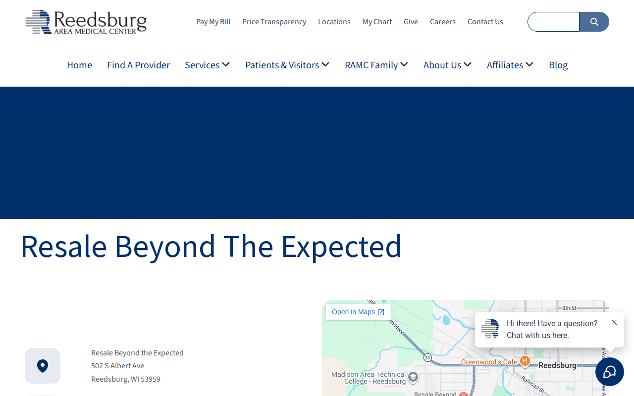 Resale Beyond the Expected website preview