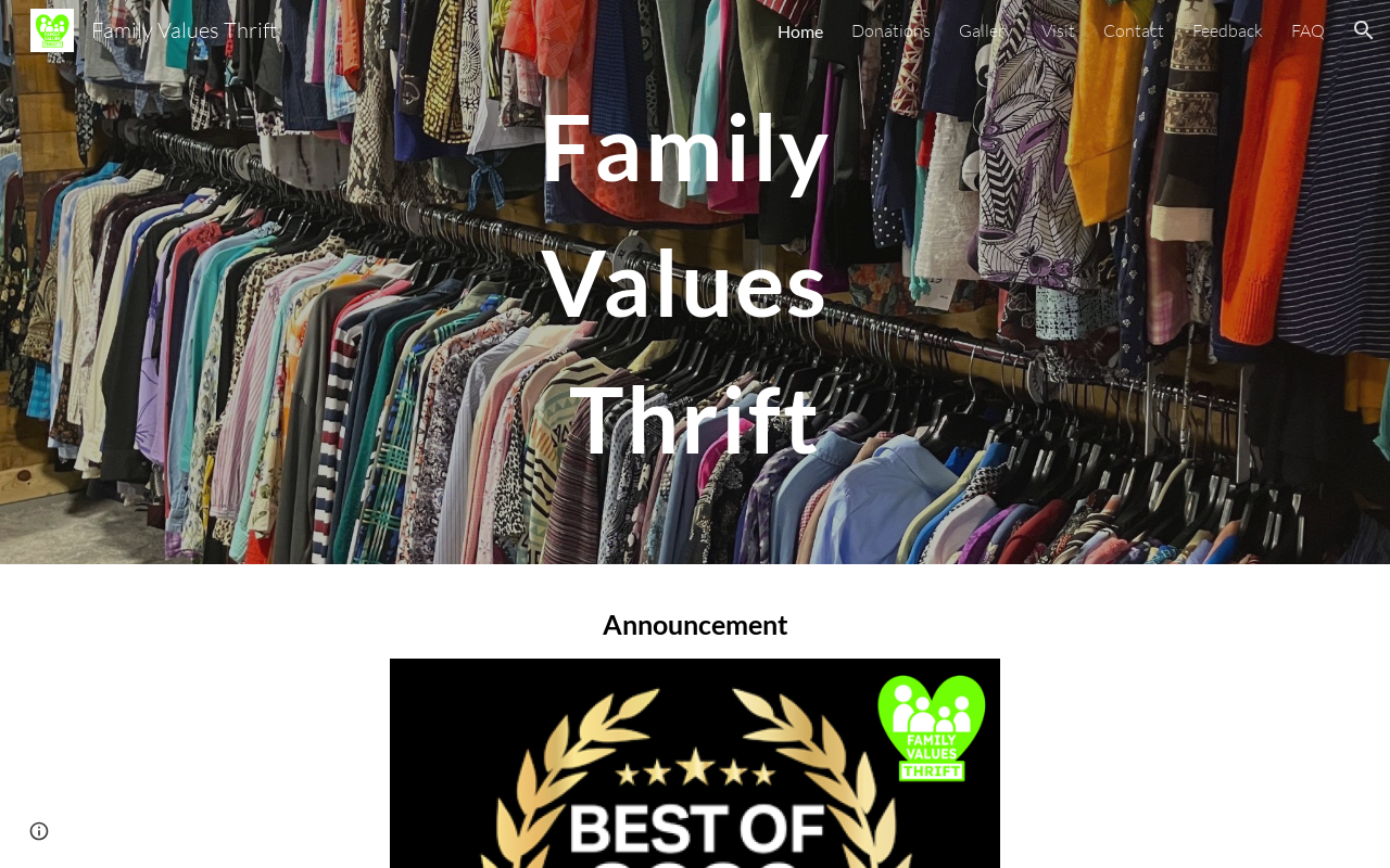 Family Values Thrift & Variety website preview