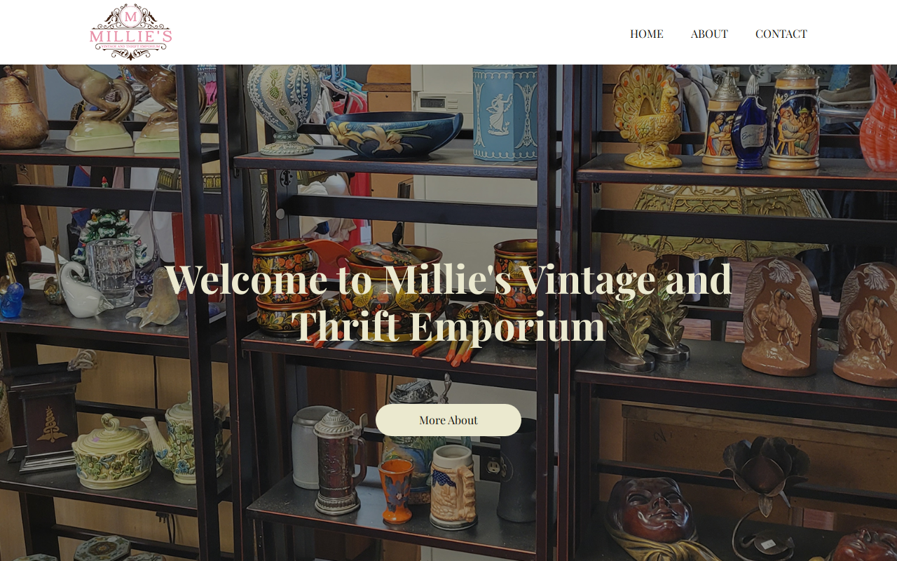 Millie's Vintage and Thrift Emporium website preview