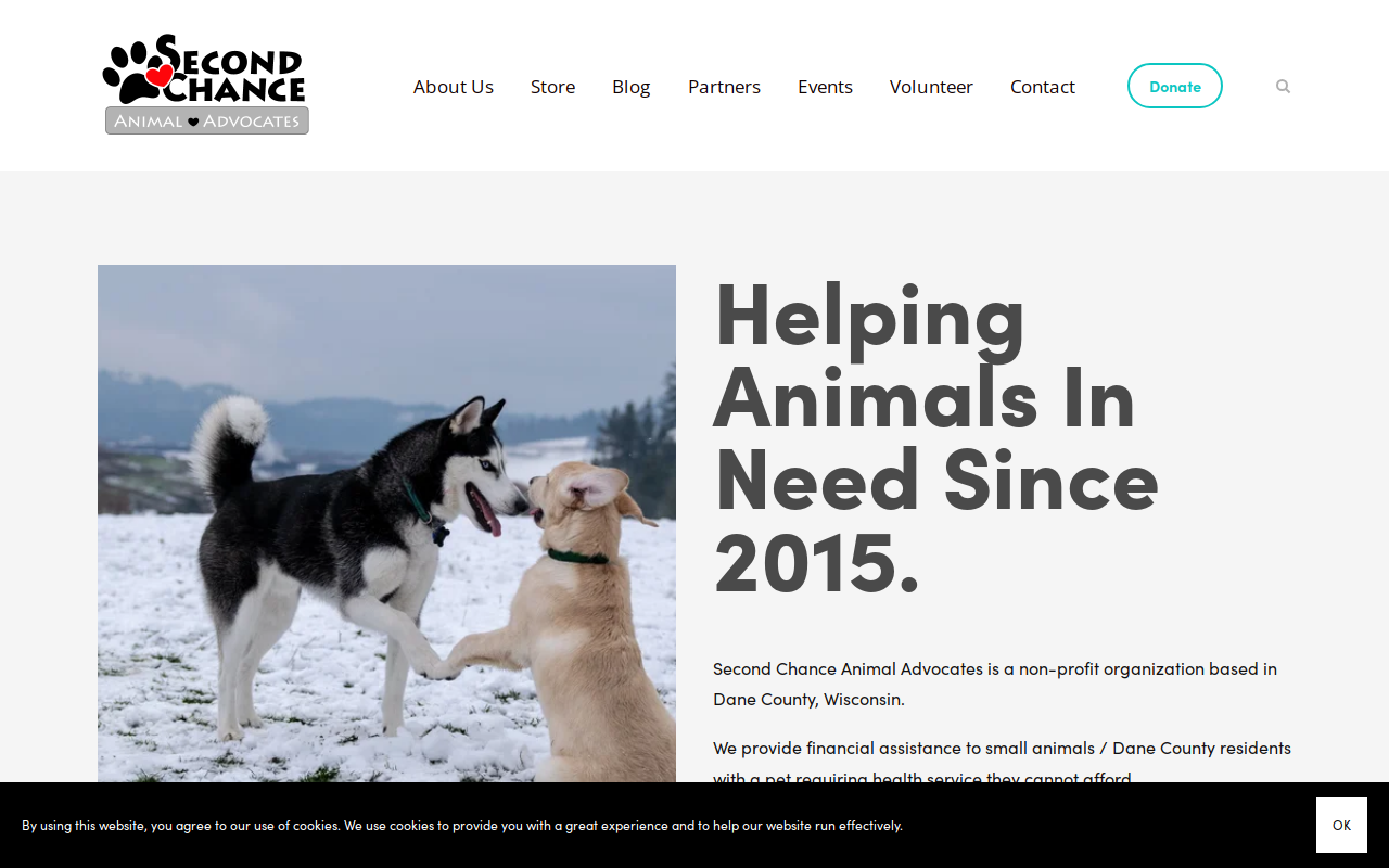 Second Chance Thrift website preview