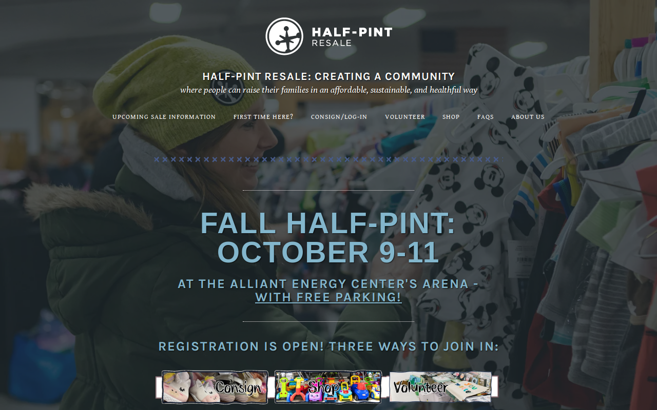 Half-Pint Resale website preview