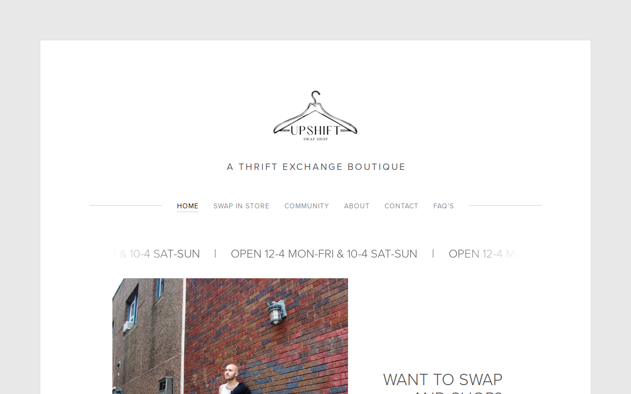 Upshift Swap and Thrift website preview