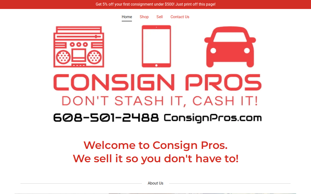 Consign Pros website preview