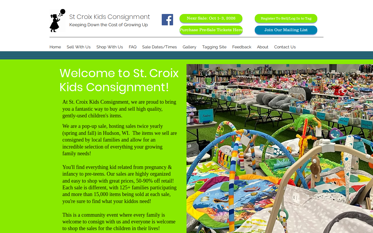St. Croix Kids Consignment, LLC website preview