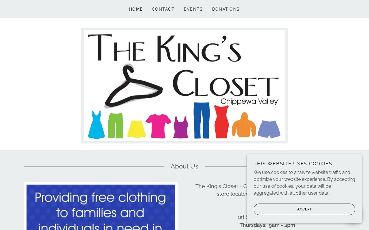 The King's Closet Chippewa Valley website preview