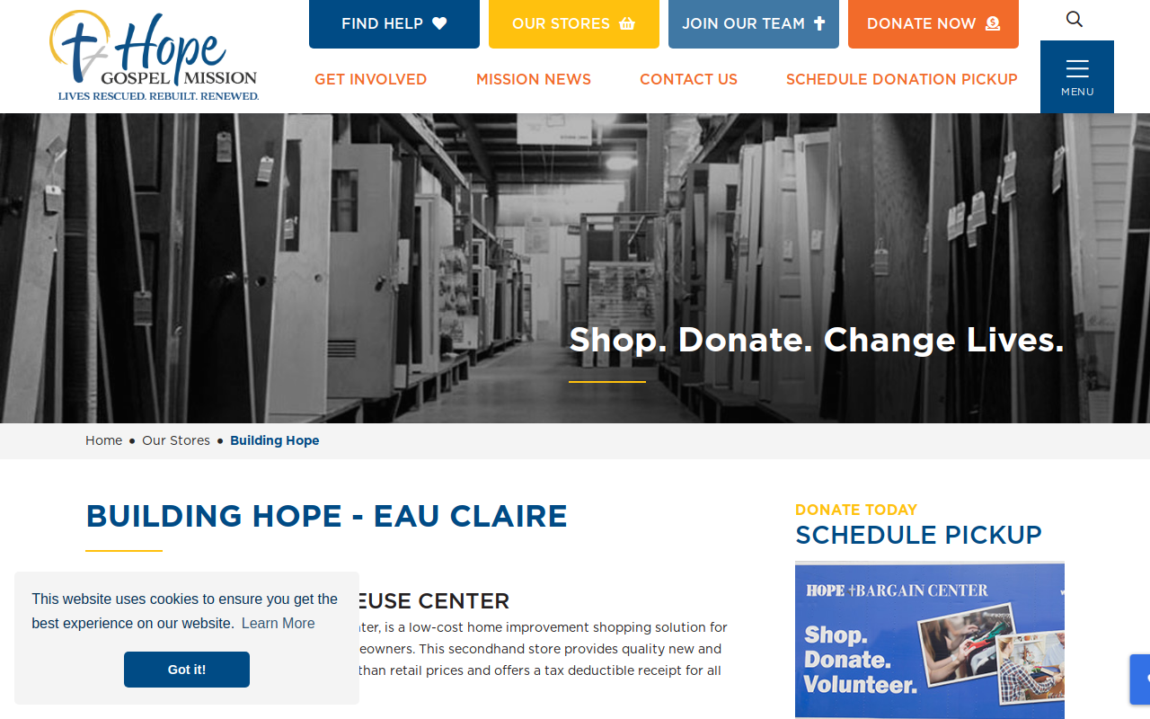 Building Hope website preview